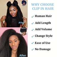 Extensions de cheveux humains lisses et bouclés à clipser, couleur naturelle, brésiliennes, 100% Remy, 120G, 8 pièces/ensemble, pour tête entière, fabriquées en Chine continentale
