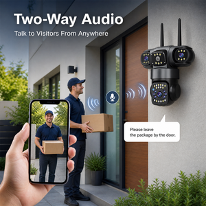 กล้องวงจรปิด WiFi IP กลางแจ้งแบบสามเลนส์ CMOS ความละเอียด 1080P พร้อมระบบมองกลางคืน ทนทานต่อสภาพอากาศ ใช้พลังงานแสงอาทิตย์ รองรับเสียงสองทาง ระบบคลาวด์ IP66 1 - Product Image 5