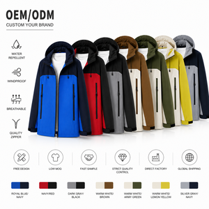 Giacca Softshell Impermeabile Personalizzata con Cappuccio per <span class=keywords><strong>Uomo</strong></span>, Tinta Unita, Giacca Sportiva Impermeabile da Esterno con Logo Ricamato - Product Image 1