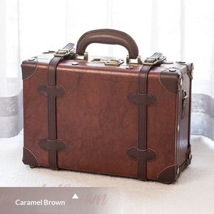 Maleta de Viaje Retro de Cuero de 16 Pulgadas con Ruedas, Maletín de Negocios Pequeño Unisex con Cierre de Cremallera, Caja de Almacenamiento de Equipaje, Color Marrón Caramelo, 18 Pulgadas - Product Image 3
