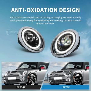 Faros Delanteros LED Arcaicos para <span class=keywords><strong>Mini</strong></span> Cooper <span class=keywords><strong>R50</strong></span>/R52/R53 2001-2007 <span class=keywords><strong>MINI</strong></span> Coopers <span class=keywords><strong>MINI</strong></span> <span class=keywords><strong>One</strong></span>/JCW con Señales de Giro Secuenciales y Luces de Circulación Diurna Cromadas - Product Image 5