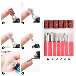 Bandas de lijado <span class=keywords><strong>para</strong></span> taladro de uñas, cabezales de pulido y recorte 6 en 1, herramientas portátiles <span class=keywords><strong>para</strong></span> uñas de gel acrílico, manicura y pedicura de cutículas - Product Image 6