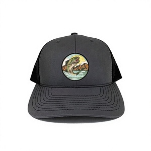 Casquette de camionneur structurée à 6 panneaux avec dos en maille, profil moyen, pour adulte, personnalisable avec patch brodé, idéale pour la pêche, fabriquée en usine au Vietnam - Product Image 1