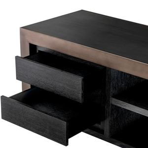 ตู้วางทีวีดีไซน์อิตาลีทันสมัย สีดำ ทำจากไม้ พร้อมโครงเหล็ก - Product Image 2