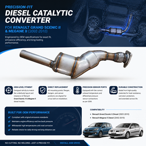 Convertisseur catalytique DPF pour RENAULT <span class=keywords><strong>Grand</strong></span> <span class=keywords><strong>Scenic</strong></span> II Megane 02-10 - Product Image 2