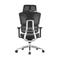 Chaise de bureau moderne de luxe Vantervi, dossier haut réglable, support lombaire en maille métallique, base pivotante en aluminium, garantie de 60 mois