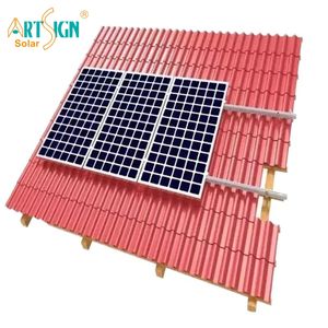 Kit de montage solaire universel pour toiture métallique, pied en L réglable avec rail en aluminium pour installation moyenne/à pince, support d'enseigne - Product Image 1