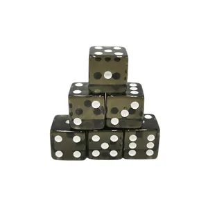 19mm hình vuông màu đen con xúc xắc trong suốt độ chính xác casino xúc xắc tùy chỉnh bán buôn