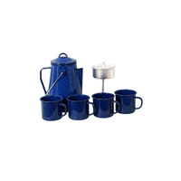 15pc vaisselle en plein air de pique-nique personnalisé couleur bleu moucheté dîner tasse bol plaque pot camping émail batterie de cuisine