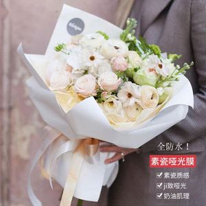 New Arrival 58cm*11Y Matt Plastic Packing Film Flower Wrapping <b>Paper</b> <b>Roll</b> with Solid Color Printing - Product Image 5