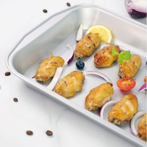 Custom Wholesales Suitable for Large <b>Oven</b> LFGB 14.5 Inch Thick Silver Carbon Steel Non-stick <b>Baking</b> Pan Roast Turkey - Product Image 6