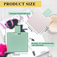 Espejo de Bolsillo Compacto Portátil con Logotipo Personalizado, Mini Espejo de Maquillaje de Mano para Viaje con Estuche de Cuero PU para Mujer