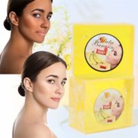 Savon blanchissant à la banane biologique de marque OEM, soin anti-âge de la peau, anti-taches brunes, anti-acné, savon solide pour le corps et le visage, utilisation quotidienne