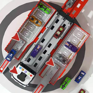 EPT 4Pcs Plastic Kids <strong>Toys</strong> <strong>Light</strong> Music Fire Fighting Scene Storage Ejection Sliding Container Car Race Track Truck <strong>Toy</strong> - Product Image 5