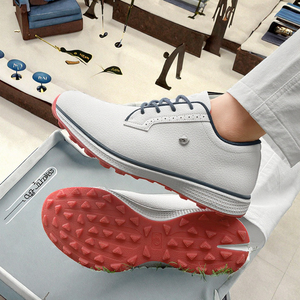 Chaussures de golf professionnelles pour hommes avec logo personnalisé, tige en cuir imperméable et chaussures de sport en caoutchouc pour l'été et l'automne, doublure en mesh - Product Image 2