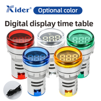 Circulaire 22mm affichage numérique AC carré thermomètre indicateur lumineux DC signal lumineux ACDC thermomètre AD22-22TM bleu