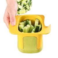 Handmatige groentehakker, keuken aardappel ui wortel voedselsnijder, push-down snijmachine met roestvrijstalen roosterblad