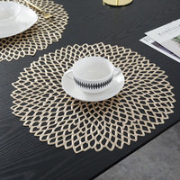 Napperons de mariage en gros d'usine tapis de table d'irrégularité napperon en vinyle PVC or pour table à manger de luxe