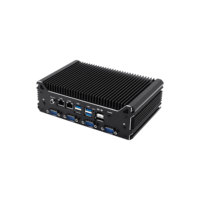 Computadora de Escritorio Compacta de Aluminio sin Ventilador, PC Industrial con 6COM RS232/RS485, 8USB, DDR5, M.2 NVMe, WiFi 6, 4G/5G, Mini PC con Windows 11