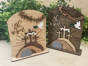 <b>Empty</b> Decoration Religious Decor Christian Easter Tomb He Is Risen Resurrection Cross Display - Product Image 4