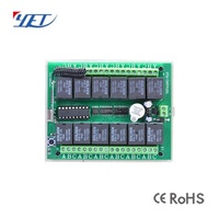Récepteur de portail YET412PC DC12V/24V 315mhz/433mhz Contrôleur intelligent Contrôleur 12 canaux avec deux télécommandes