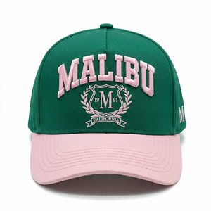 Gorra de Béisbol de 5 Paneles con Logotipo Bordado Personalizado OEM ODM, Gorra Trucker de Alta Calidad con Visera Curva de Algodón Verde - Product Image 2