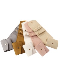 Pochettes en velours miniatures avec logo personnalisé, petits sacs de rangement pour bijoux, organiseur de voyage, forme d'enveloppe élégante, emballage portable pour bijoux