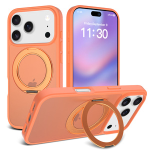 Étui de téléphone avec béquille rotative à 360° pour 12-18, <span class=keywords><strong>coque</strong></span> translucide au toucher doux en TPU + PC, charge magnétique sans fil, antichoc - Product Image 4