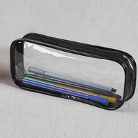 Simple PVC clair stylo sac porte-crayon en plastique Transparent bureau papeterie grande capacité crayon sac de rangement pour crayon