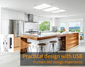 شاحن مُثبت على الحائط بمنفذ USB C مزدوج مُثبت على الحائط من نوع A + من النوع 5V 4.8A مقبس تبديل منفذ طاقة صناعي 15A - Product Image 5