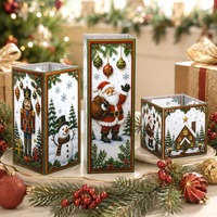 Abat-jour de Noël en forme de bonhomme de neige et de maison du Père Noël, lanternes en plastique de Noël, abat-jour de chambre de Noël, décorations de fête pour la maison
