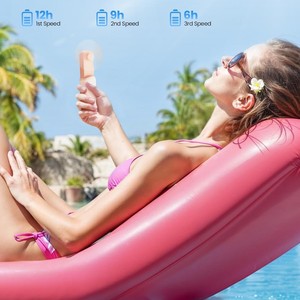 Mini Ventilador Plegable de Larga Duración con Carga USB para Viajes y Actividades al Aire Libre, 12/9/6 Horas de Funcionamiento - Product Image 2