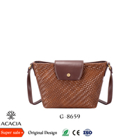Mini sac bandoulière en cuir PU tressé pour femme, motif pierre, sac à bandoulière tendance