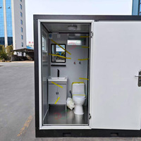 Douche extérieure portable avec toilettes, structure en acier, salle de bain mobile modulaire