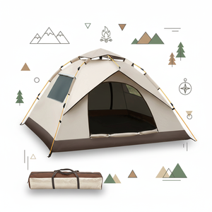 <span class=keywords><strong>Tente</strong></span> de camping et pique-nique extérieure, une chambre, en aluminium, pliable automatique, portable, pop-up, en tissu Oxford enduit noir, imperméable, <span class=keywords><strong>2</strong></span> personnes - Product Image 4