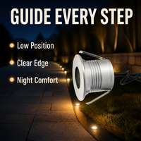 CRANE Projecteur LED encastré pour extérieur, texture légère, 3W, basse tension, pour aménagement paysager, sol en béton, lampe encastrée pour allée
