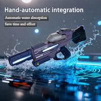 Pistolet à eau double colonne pour garçons, jeu de tir extérieur cool, pistolet à eau électrique en plastique pleine puissance pour enfants avec lumière