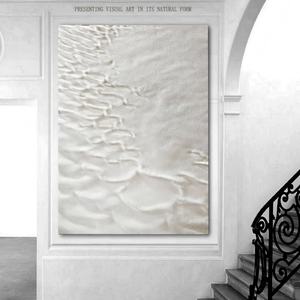 Peinture à l'huile et acrylique texturée personnalisée, peinte à la main, art paysager chinois minimaliste, décoration murale pour salle à manger, avec des éléments naturels - Product Image 2