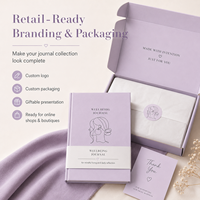 Carnet de bien-être personnalisé à couverture rigide, motif lavande, pages de journalisation d'humeur, de gratitude et de soins personnels, marque privée OEM