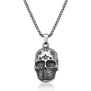 Gioielli Punk in acciaio inox 60cm accessori collana unica in acciaio Color acciaio teschio Crossbone pirata collana pendente a mio figlio - Product Image 2