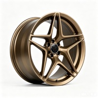 Jantes en alliage forgé sur mesure, 1 pièce, bronze satiné, 5 branches fendues, 18, 19, 20, 21 pouces, 5x114.3, 5x112, 5x120 pour voiture de sport
