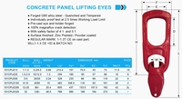 Z2LIFTING Anneau de levage pour panneaux préfabriqués en béton, en alliage de qualité 80, avec embrayage, peint, à utiliser avec une chaîne de levage