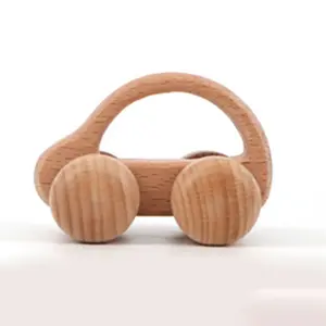 Baby Educatief Speelgoed 0-3 Jaar 1Pc Speelgoed Voor Baby 'S Beuken Auto Pony Zuigelingen Ontwikkeling Pasgeboren Geschenken Houten Auto Puppy Kar