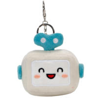 Niedlicher Roboter-Plüsch-Schlüsselanhänger, Mini-Cartoon-Roboter-Stoffpuppe, Schlüsselring, Taschenanhänger, individuelles Logo, Plüsch-Charm-Geschenk