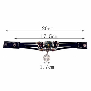 Vente flash - Bracelet en cuir tressé multi-couches qui brille <span class=keywords><strong>dans</strong></span> le noir - 12 signes du zodiaque - Pour couple - Product Image 3