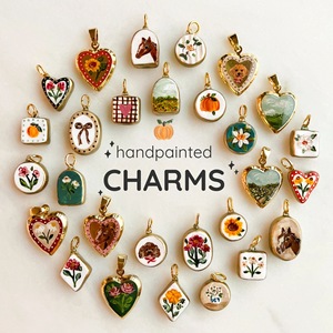 DZ033 Mini Heart Flower Horse Charm, 18K Gold Plated Stainless Steel Cute Pendant for DIY <strong>Jewelry</strong> Making <strong>Supplies</strong> - Product Image 1