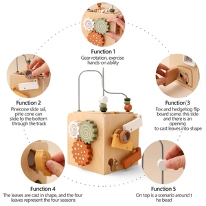 Gioco di Forme in Legno con Labirinto di Perline - Giocattolo Montessori per lo Sviluppo della Motricità Fine per Bambini dai 1 ai 3 Anni - Product Image 2