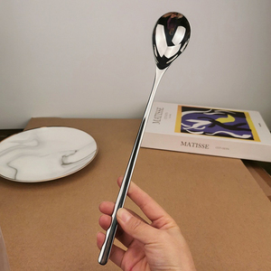 DF414 Louche à soupe profonde en acier inoxydable 304, cuillère à riz à long manche, cuillère de dégustation, ustensile de cuisine domestique - Product Image 1