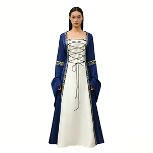 Vestido Largo Medieval de Estilo Vintage <span class=keywords><strong>para</strong></span> Mujer, Talla Grande, Inspirado en Halloween, Disfraz Gótico <span class=keywords><strong>para</strong></span> Cosplay y Carnaval - Product Image 1