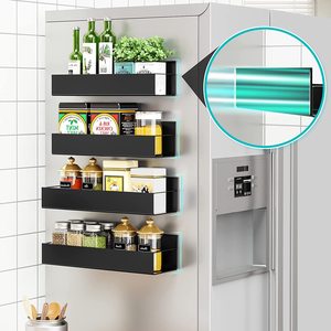 Magnetic Spice Rack Refrigerator Shelf Wall Mounted Multi-purpose Hanging Organizer Rectangle Shape - Product Image 2